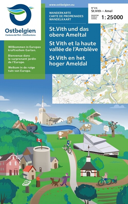 Carte de randonnées - Pays de St Vith et Haute Vallée de l'Amblève - 1/25.000