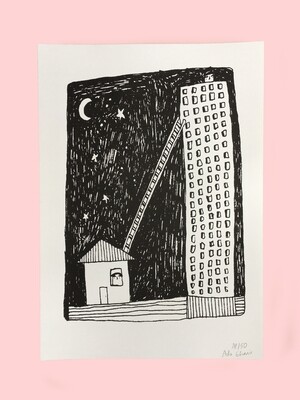 RISO Print A3 by Ada Güvenir  - To The Moon And Back - LE /50