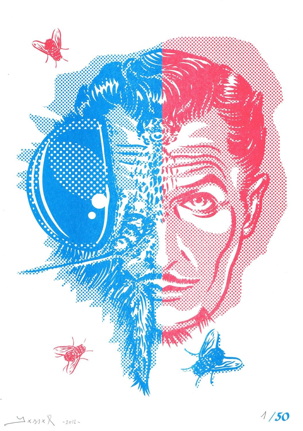 RISO Print A3 The fly revisited - Jesse Robot limited edition /50