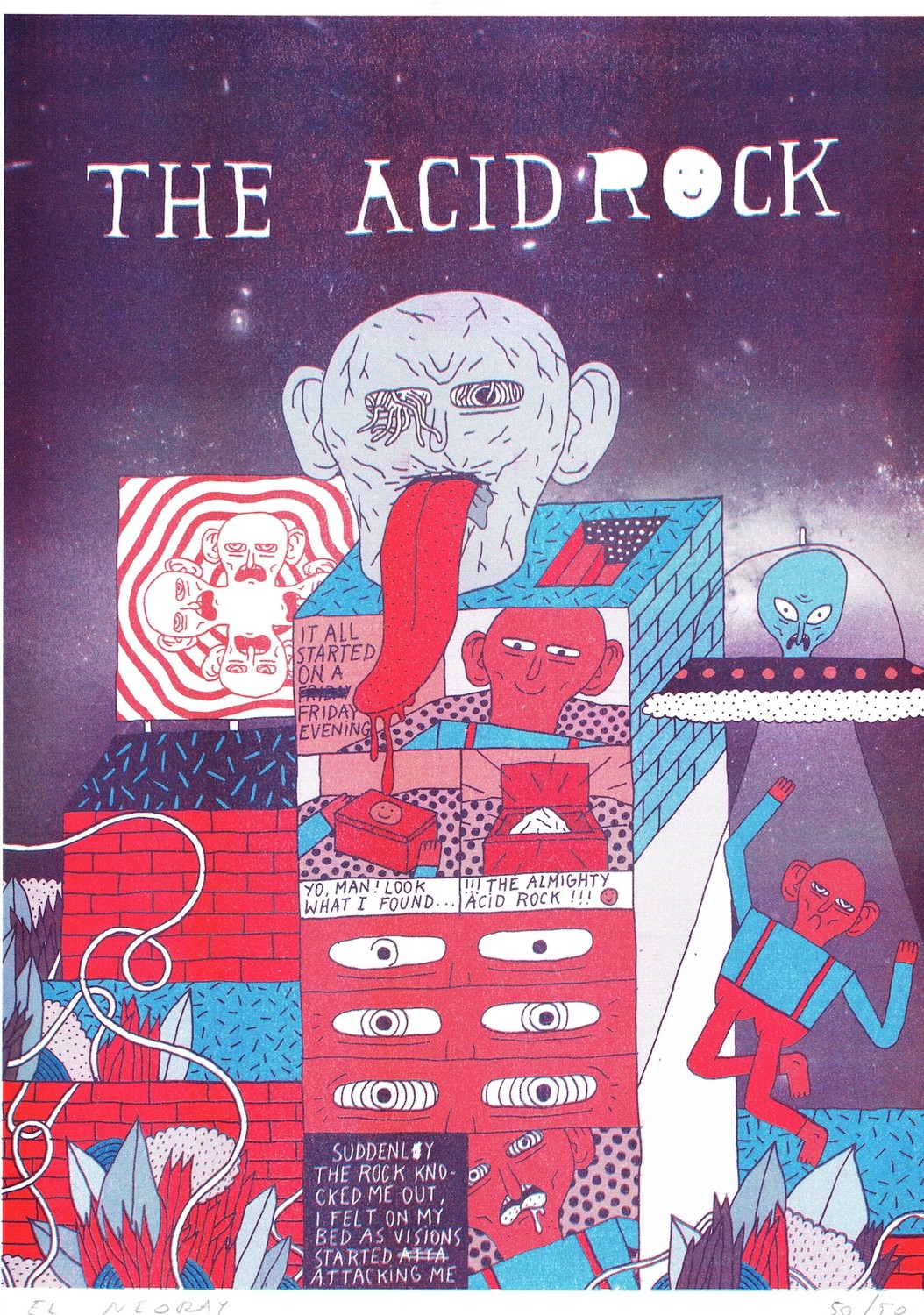 RISO Print A3 - The Acid Rock - El Neoray - LE /50