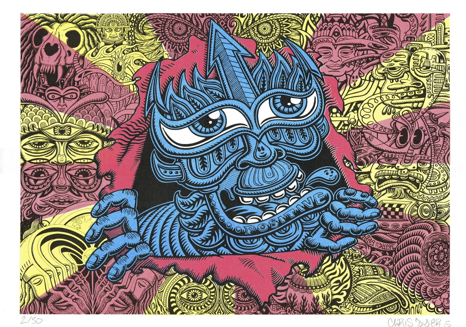 RISO Print A3 - Positive Ripper by Chris Dyer - LE /30 - Sold Out