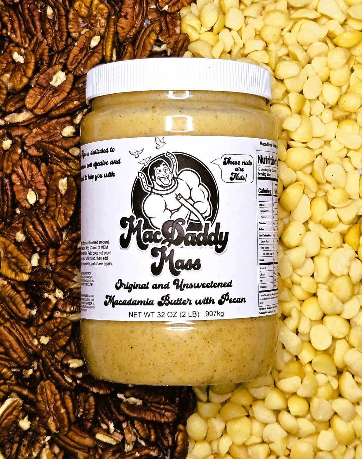 Original and Unsweetened Macadamia Butter with Pecan