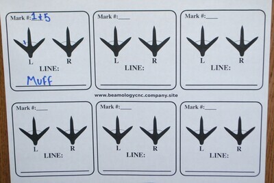 Quick Reference Toe Mark Sheet