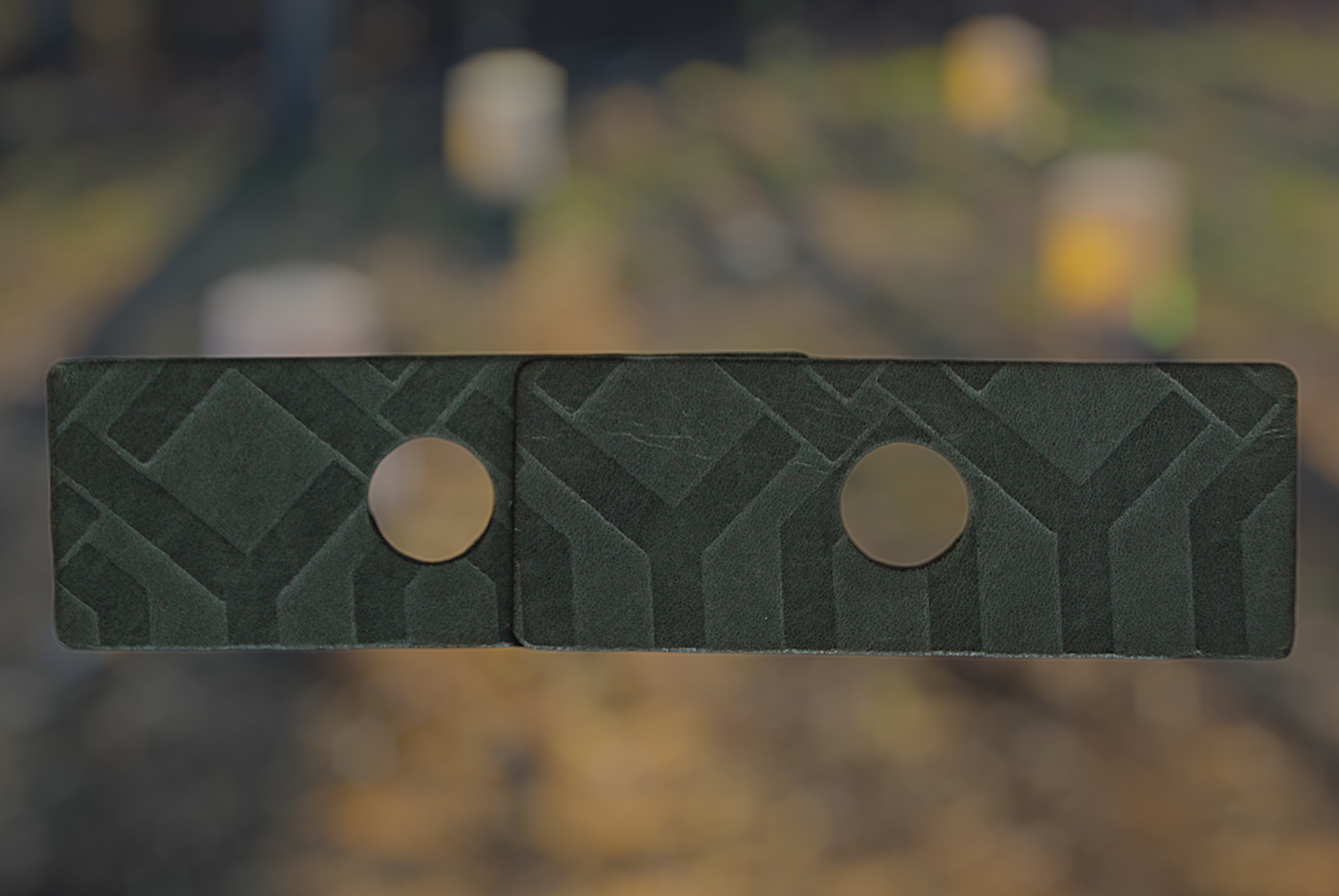 Grey Geometric Patterned Leathers
