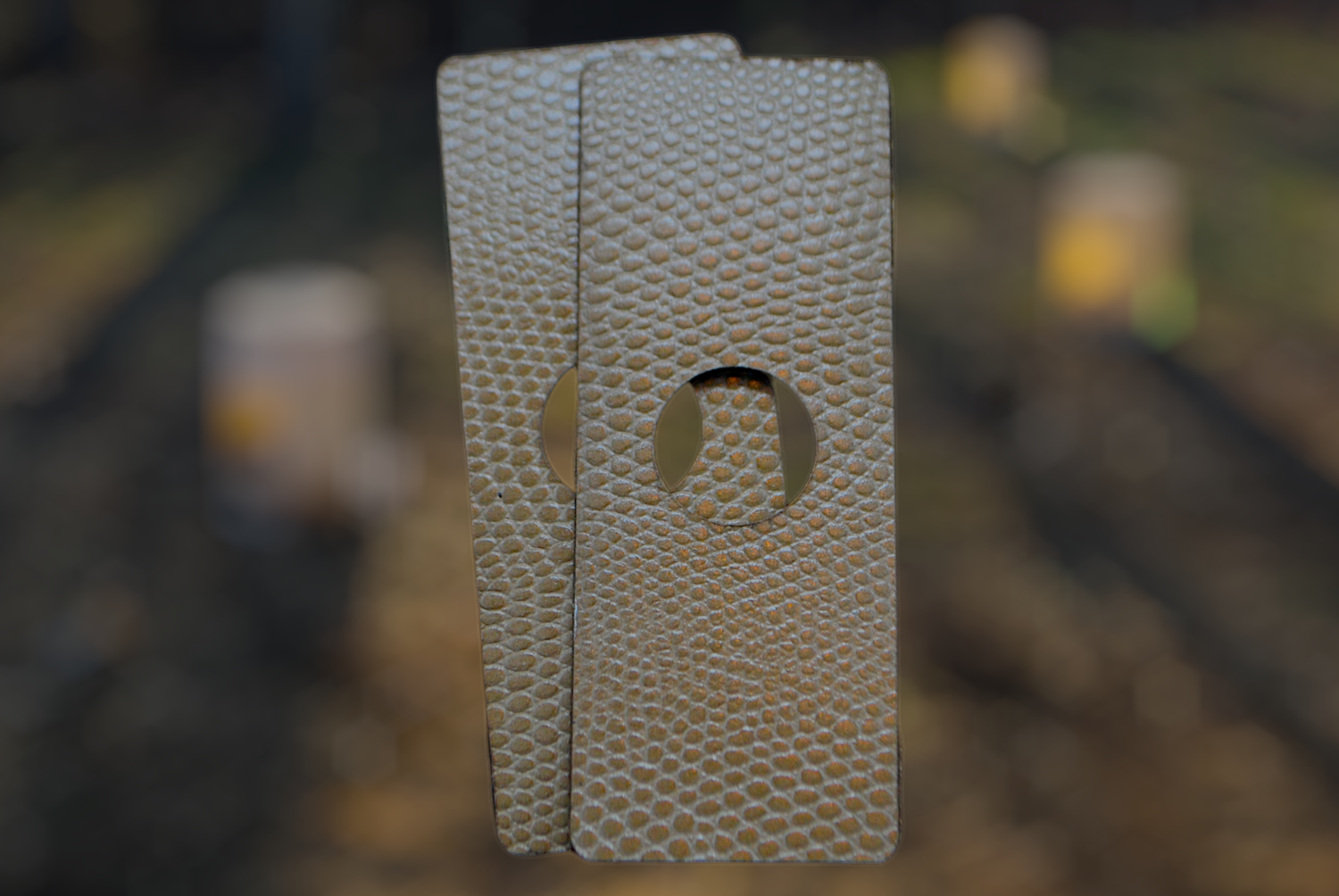 Tan Snakeskin Patterned Leathers