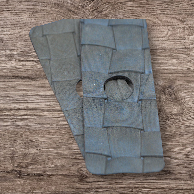 No. 21 – Woven Texture Slate Gray Leathers