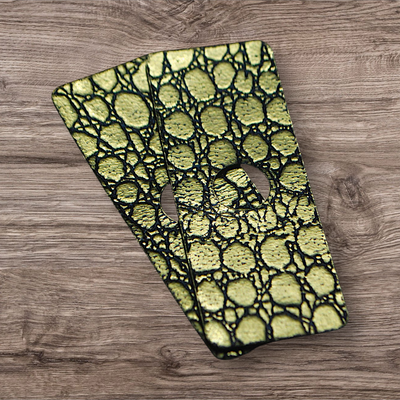 No. 39 – Bubble Texture Gold Reflective Leathers