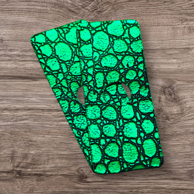 No. 40 – Bubble Texture Green Reflective Leathers