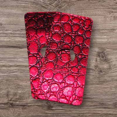 No. 37 – Bubble Texture Red Reflective Leathers