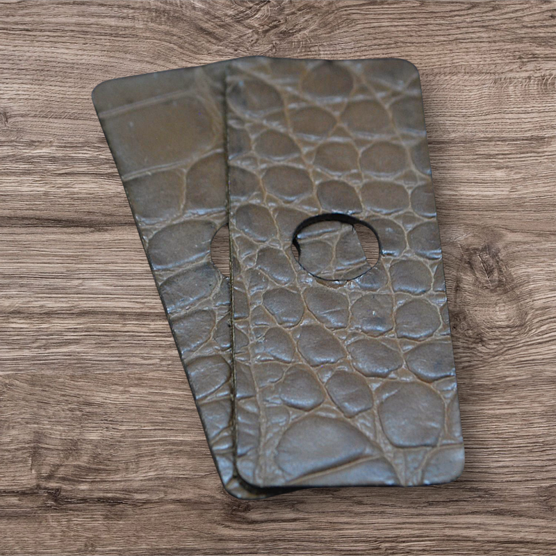 No. 19 – Croc Pattern Weathered Taupe Leathers