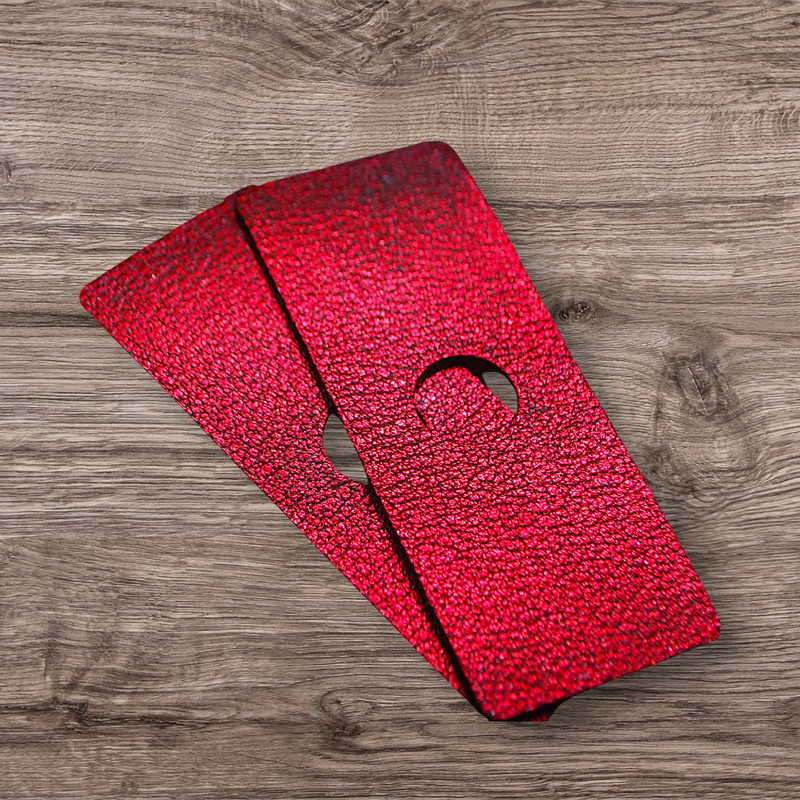 No. 45 – Reflective Red Pebble Leathers