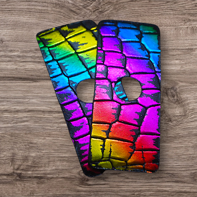 No. 25 – Croc Pattern Multi-Color Reflective Leathers