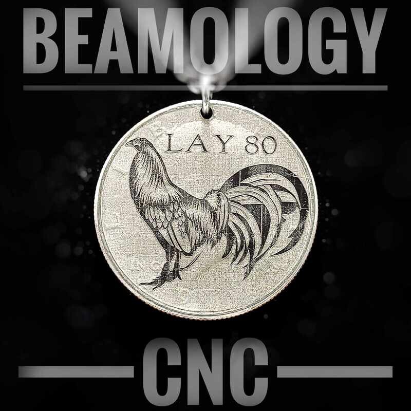 Choose your Rooster - Customizable Half Dollar Gamefowl Necklace - Front & Back