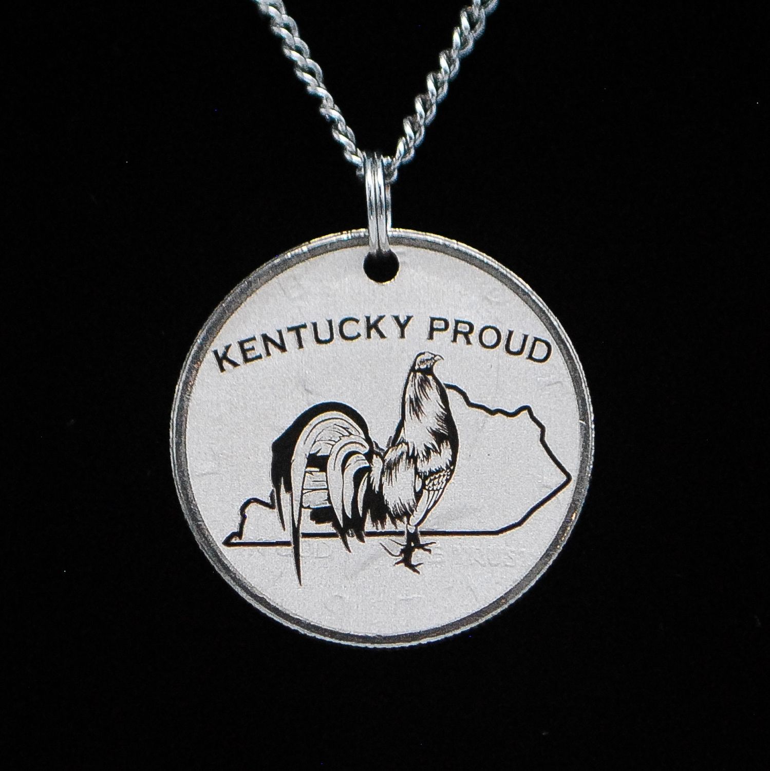 "Kentucky Proud" Half Dollar Gamefowl Necklace - Customizable