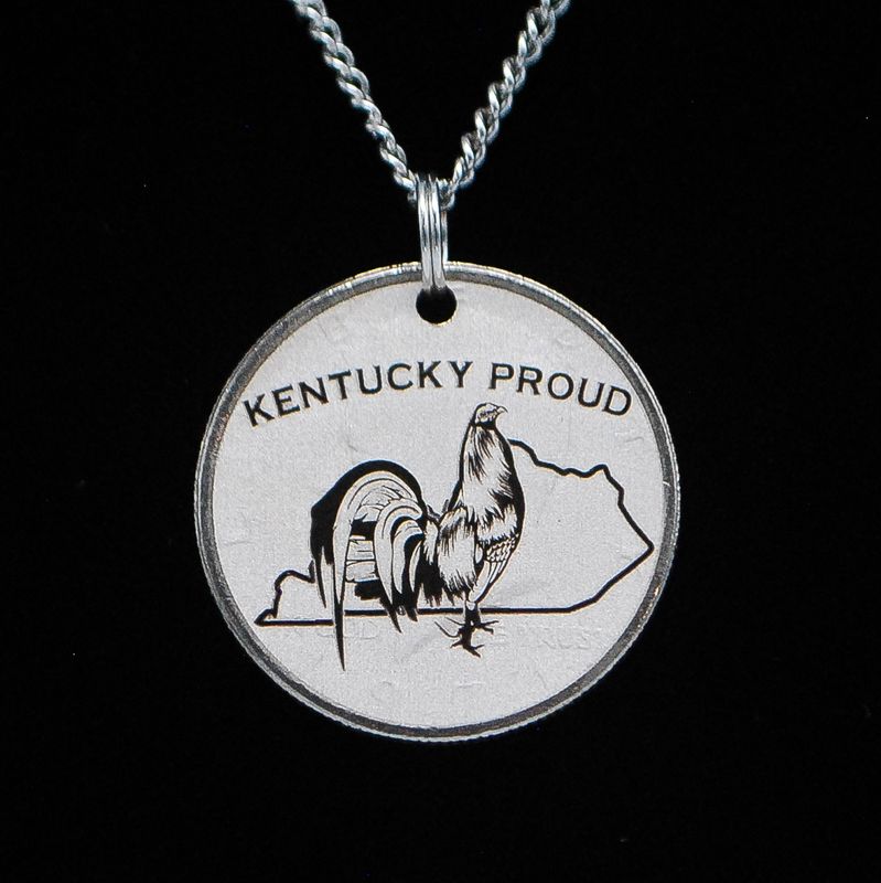 "Kentucky Proud" Half Dollar Gamefowl Necklace - Customizable