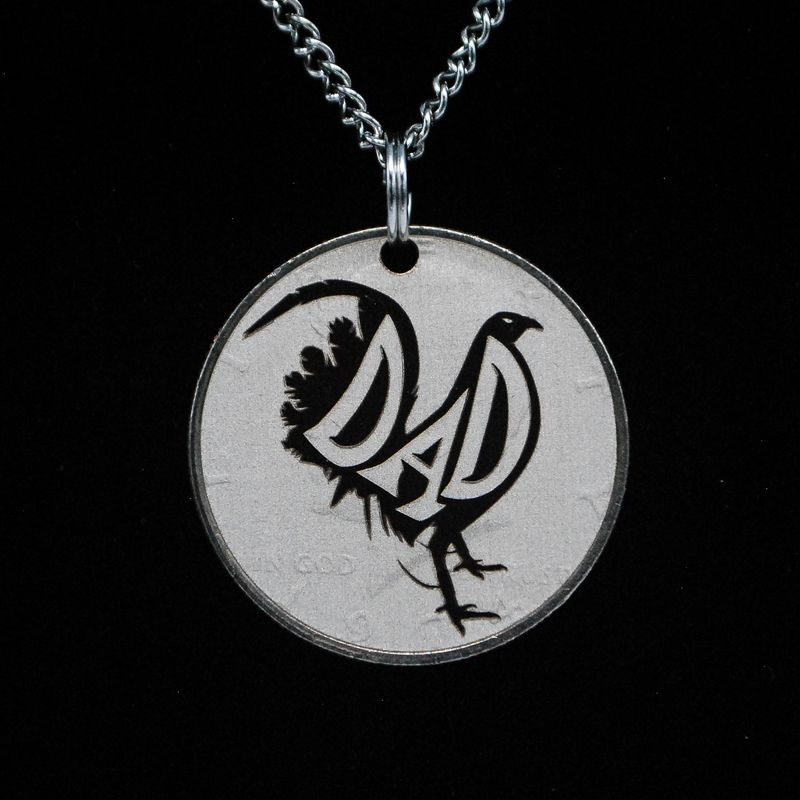 "DAD" Half Dollar Gamefowl Necklace - Customizable