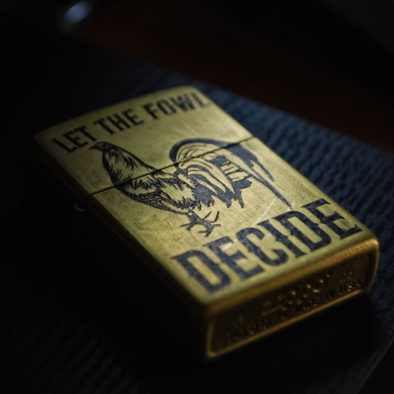 'LTFD' & Gamecock | Laser-Engraved Brass Zippo