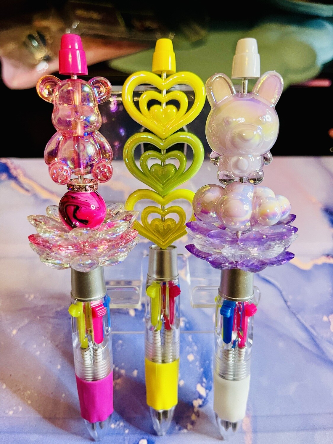 Multi-Colored Beaded Pens