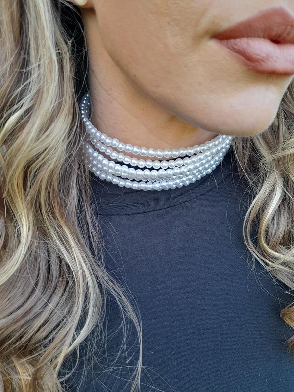 Pearl Bead Choker Set