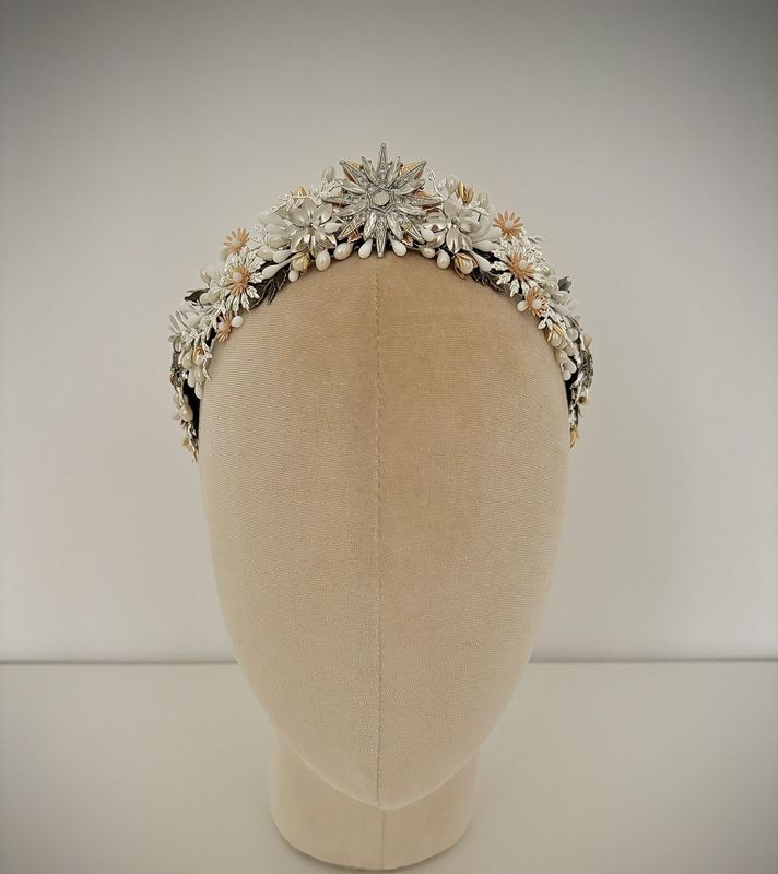 Tiara de novia Freya Plata
