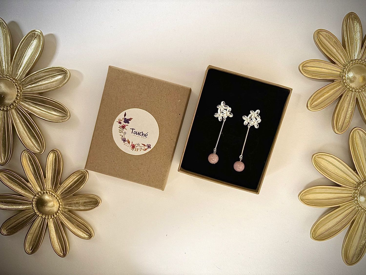 Pendientes de flores para novia Pendientes de flores para novia