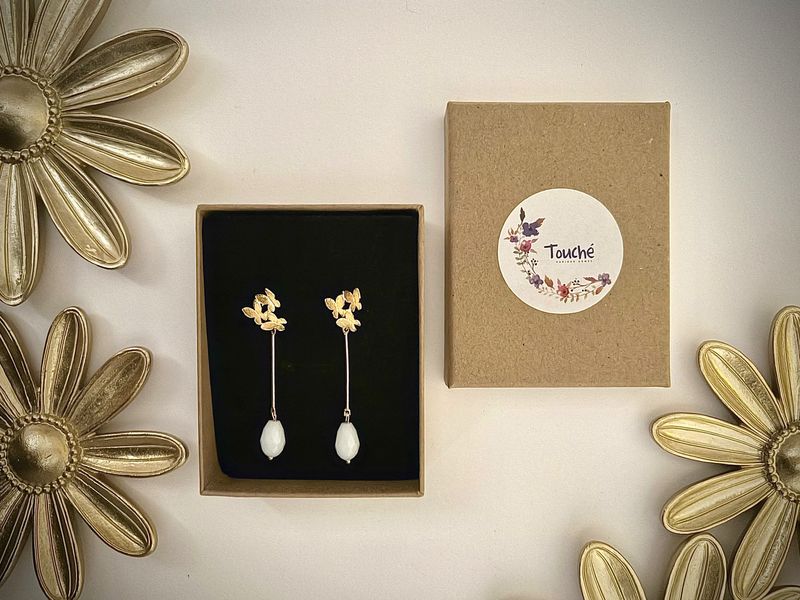Pendientes de boda con mariposas