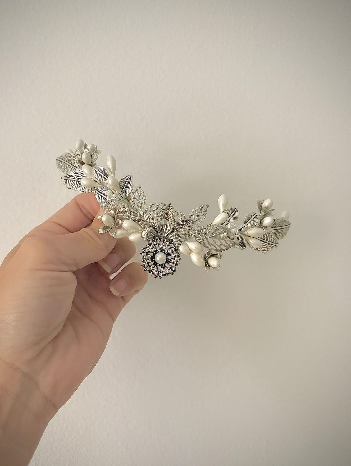 Tocado de novia Vintage plata