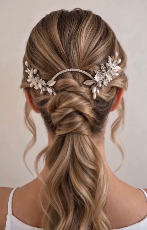 Tocado de novia para coleta Aura Tocado de novia para coleta Aura