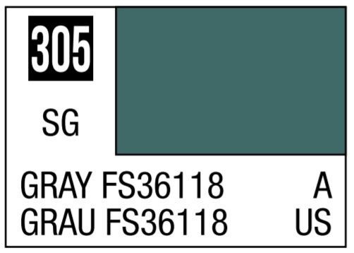 Aqueous Color 10ml - H305 Semi-Gloss Gray FS36118 US Air Camouflage