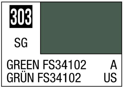 Aqueous Color 10ml - H303 Semi-Gloss Green FS34102 Charcoal Lizard Camouflage