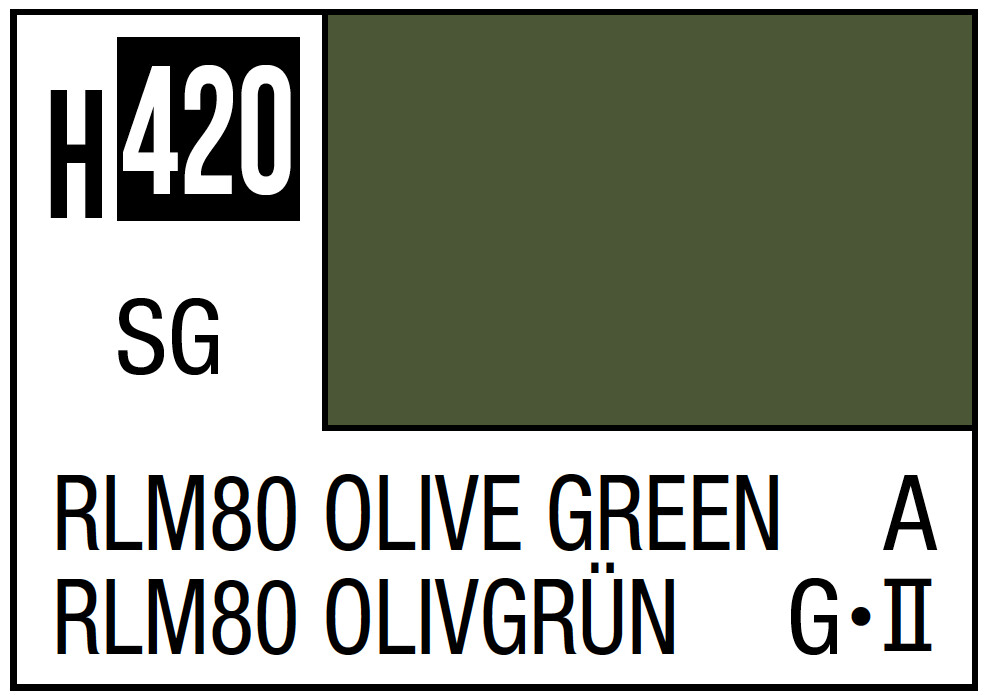 Aqueous Color 10ml - H420 Semi-Gloss RLM80 Olive Green German Luftwaffe Aircraft