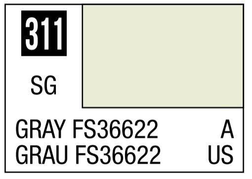 Aqueous Color 10ml - H311 Semi-Gloss Gray FS36622 for Vietnam Camouflage