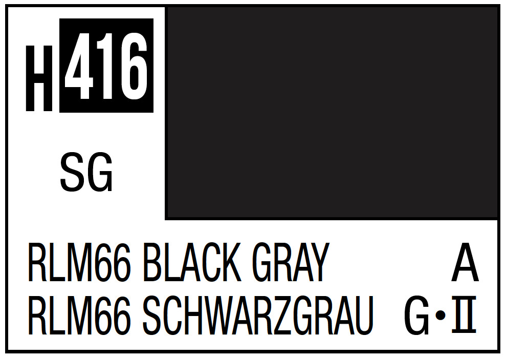 Aqueous Color 10ml - H416 Semi-Gloss RLM66 Black Gray German Luftwaffe Aircraft