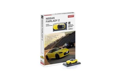 Kyosho Mini Car &amp; Book No.13 Nissan Fairlady Z - Ikazuchi Yellow
