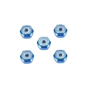 Mini 4WD 2mm Aluminum Lock Nut, Blue, 5pcs