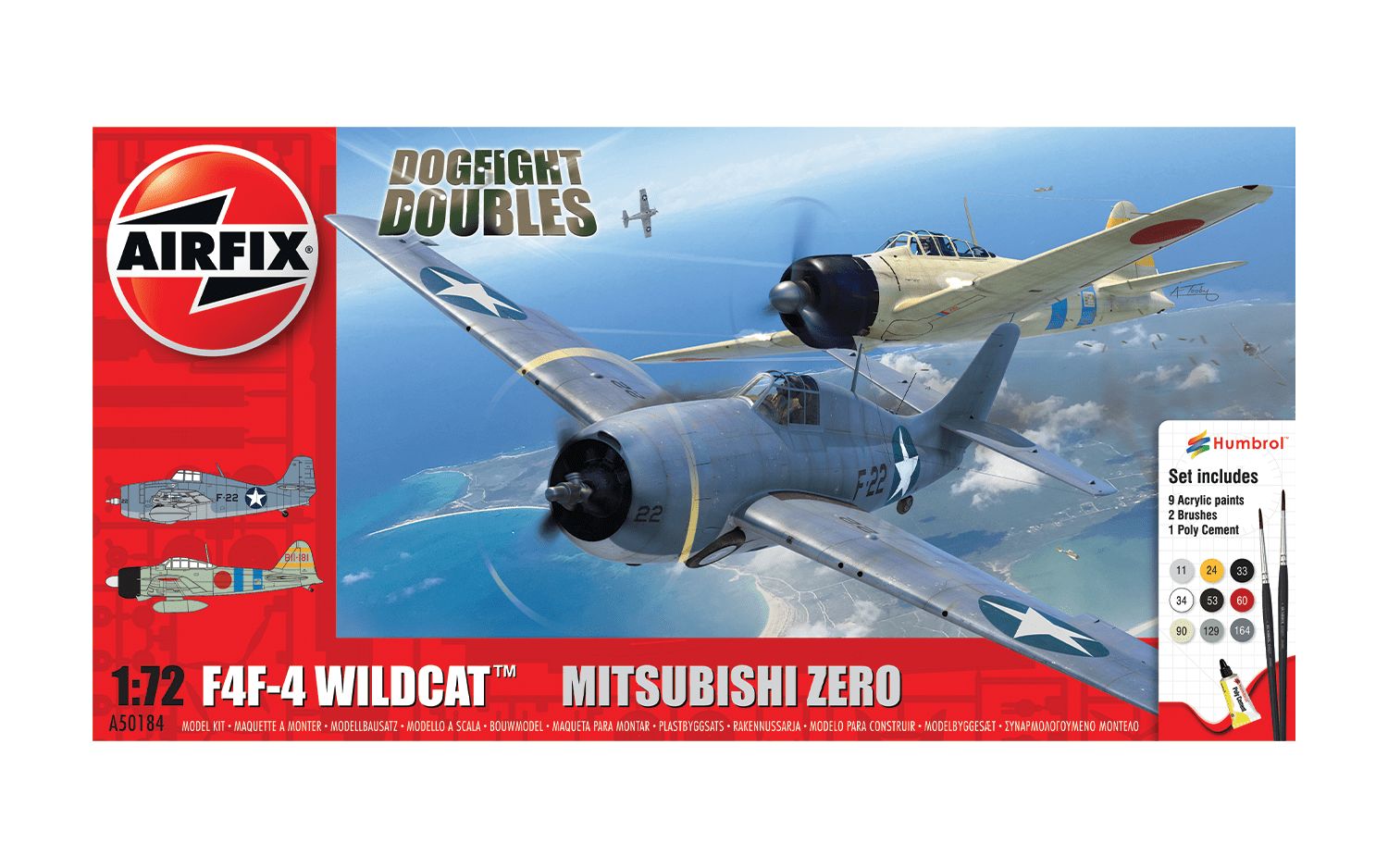 1/72 Grumman F-4F4 Wildcat &amp; Mitsubishi Zero Dogfight Double