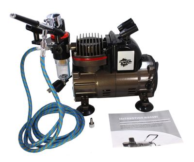 Dual Action Gravity Feed Airbrush &amp; Air Compressor Combo