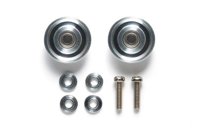 Mini 4WD HG Aluminum Ball-Race Rollers, 13mm Tapered (Ringless)