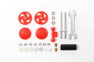 Mini 4WD Large Diameter Stabilizer Head Set, Red, 17mm
