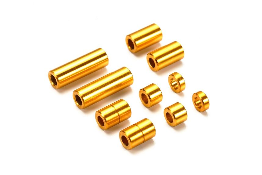 Mini 4WD Aluminum Spacer Set, Gold