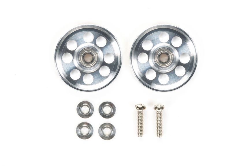 Mini 4WD HG Lightweight 17mm Aluminum Ball-Race Rollers, Ringless