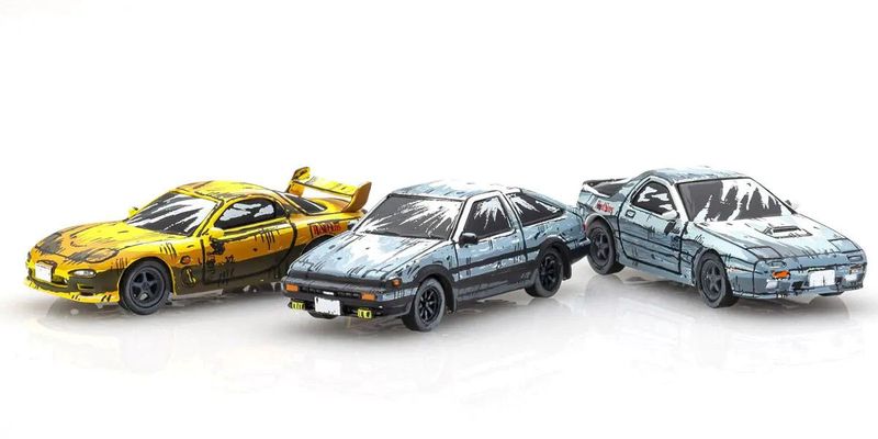 頭文字 D MAZDA RX-7 & TOYOTA TRUENO 1/64 Initial D Manga Version (Toyota Sprinter Trueno AE86 / Mazda