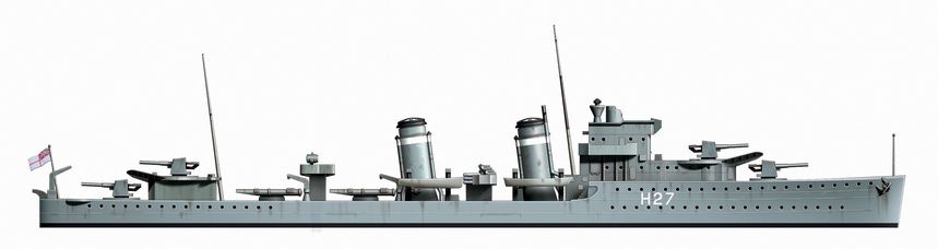 1/700 British Battle Cruiser Hood &amp; E Class Destroyer
