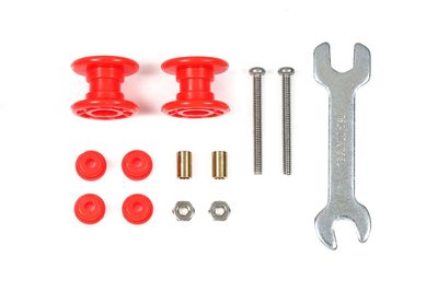 Low Friction Plastic Double Rollers (Red/13-13mm)