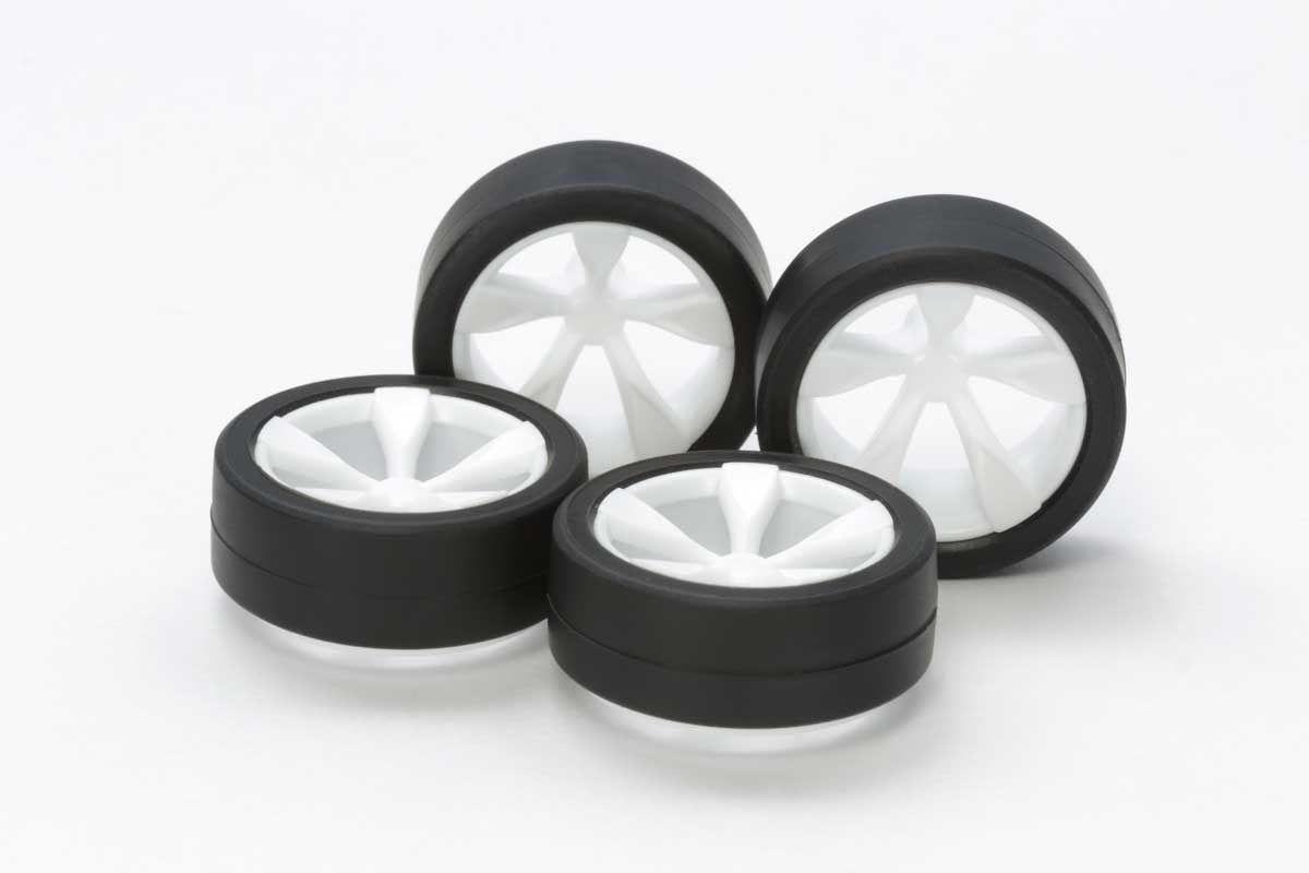 Mini 4WD Low Profile Tire/Wheel Set, 5-Spoke