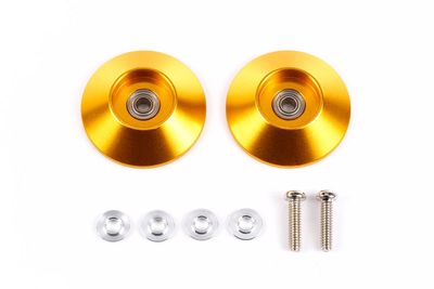 Mini 4WD HG Aluminum Ball-Race Rollers 19MM Tapered, Ringless Gold