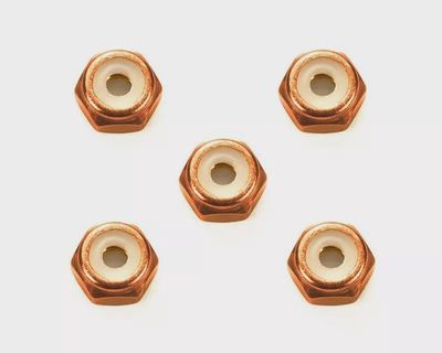 Mini 4WD 2mm Aluminum Lock Nut (Orange, 5pcs.)