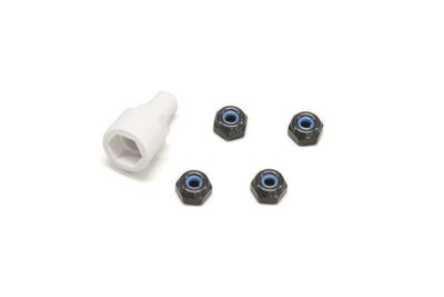 Aluminum Wheel Nut Set w/Wrench (Black) (4)