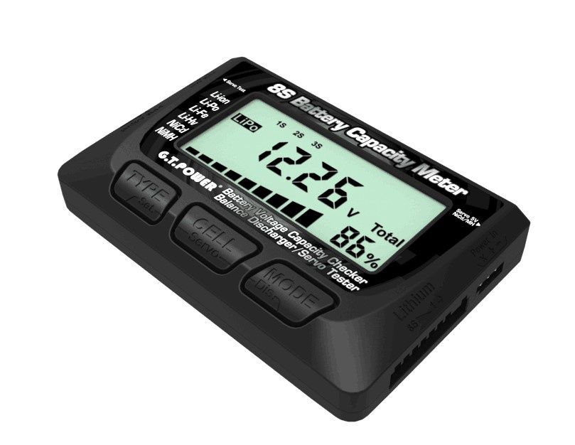 8S Battery Capacity Meter &amp; Servo Tester