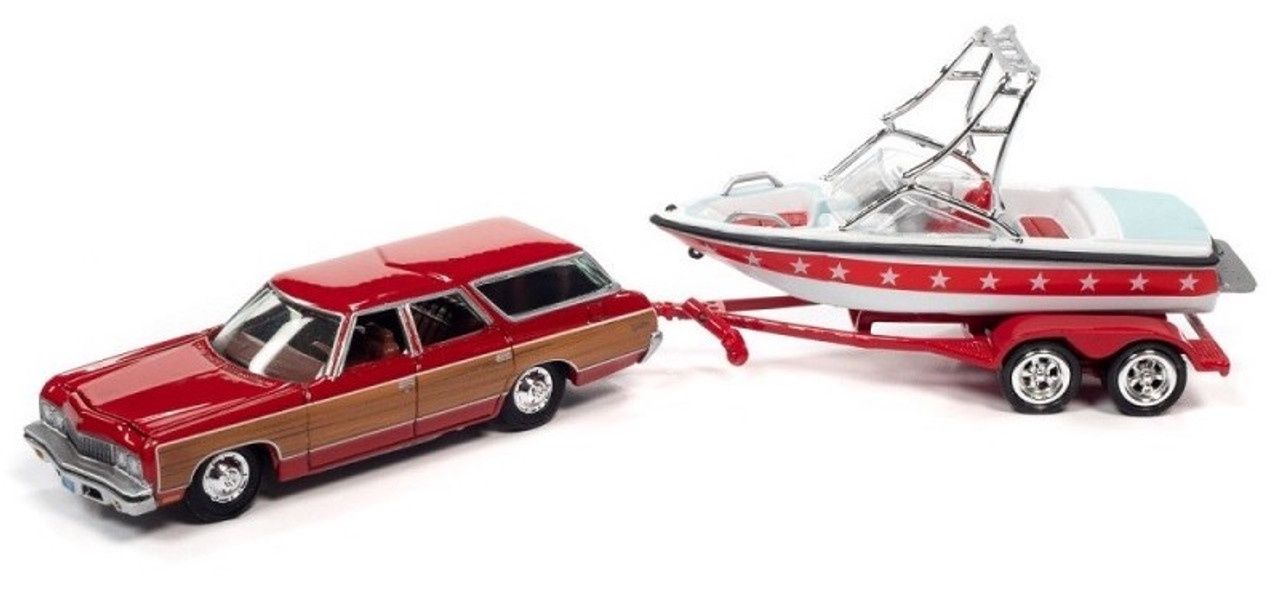 1/64 1973 Chevy Caprice Wagon w/Mastercraft Boat and Trailer